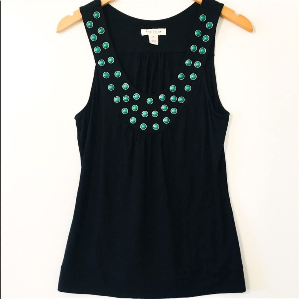White House Black Market jeweled top Size:…